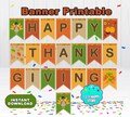 Thanksgiving Banner, Happy Thanksgiving Banner, instant download