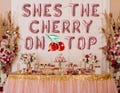She's the cherry on top balloons cottagecore bachelorette, coquette aesthetic bachelorette decorations cute bridal shower ideas cherry theme