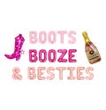Boots Booze & Besties Letter Balloon Kit Bachelorette Party Decorations Cowgirl Balloons Disco Cowgirl Bachelorette Western Rodeo Bach Decor