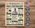 50th Birthday Newspaper Poster, Back in 1975, What Happened in 1975, Made in 1975, Born in 1975, 50th Birthday Gift