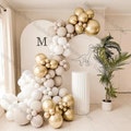 110pcs Boho Balloons Garland Kit - Gold, White & Sand Balloons Arch for Baby Shower, Birthday Party Decor, Wedding and Bridal Shower Decor