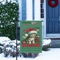 Holiday Anti-Trump Garden Flag, Cute Holiday Cheer Retro Cat, Welcome Flag, Unless You Voted For The Orange Rapist Then Get Off My Property