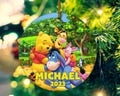Personalized Pooh Ornament, Pooh Christmas Ornament, Winnie The Pooh Ornament, Disney Christmas Ornament, Ceramic Ornament BXJ203