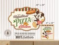 Mickey Pizza Station Sign, Main Street Pizza, Mickey Birthday, Minnie Baby Shower, Disneyland Party Decoration, Digital file
