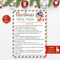 Editable Christmas Movie Trivia Game | Fun Holiday Quiz | Christmas Eve Games for Teens & Adults | Canva Template for Party and Family