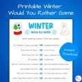 Winter Would You Rather Questions for Kids, This or That Christmas, Winter Party Idea, Holiday Party Game, Fun Classroom Activity Printable