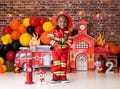 Fire Truck 1st Birthday Smash Backdrop - 1st Birthday Girl - Sound The Alarms Fire Truck -  Photoshoot Background - Photo Props - WHM601 PBP