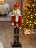 25% Off, Free Shipping! New 3 Ft. Large Classic Red Wood Holiday Nutcracker with Scepter Christmas Prop