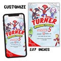 Watercolor Spidey and his Amazing Friends Birthday Party Invitation, Superhero Birthday Invite,Editable Template,Mobile Invite,Printable,S11