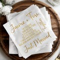 Custom Wedding Napkins Personalized Wedding Favors Count Years Months Days Hours Bridal Shower Decor Engagement Party