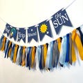 First Trip Around the Sun Birthday Party, Outer Space Boy 1st Birthday Decorations, High Chair banner , Ribbon Garland , I am One Garland
