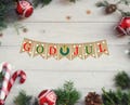 God Jul Banner, Swedish Christmas Decorations, Scandinavian Christmas, Norwegian Holiday Decorations, Christmas Nordic Banner, Rustic Decor