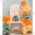 150pcs Boho Balloon Arch kit,Orange Peach Blue Balloons,Baby Shower Kid,Girl 1st Birthday,Gender Reveal,Wedding Anniversary Party Decoration