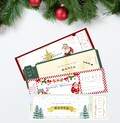 Personalised Santa Visit Tickets, Custom Santa's Grotto Christmas Gift Voucher, Father Christmas Surprise North Pole Ticket