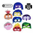Inside Out 2 Mask, Inside Out Party Maske, Inside Out Printable Party Mask,Inside Out 2 PRINTABLE Masks, (Digital Download)