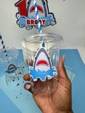 JAWsome Party Cups | Party Cups Personalized | Party Cups with Lids | Custom Party Cups | Vinyl Party Cups | Shark Birthday Theme