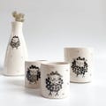 Dark Sheep Tea Cup Set -Unique Handmade Ceramic Tea Cups, Modern Black Sheep Design, Cozy Tea Lovers Gift, Elegant Coffee Set,FarmhouseDecor