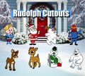 Rudolph Christmas cutouts | Santa Christmas Decorations | Red-nosed Reindeer | XmasYard Signs |
