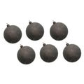 Pewter Gray Grey 4" Flocked Christmas Ball Ornaments (Set of 6), Holiday Party Decor