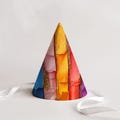 Printable Rainbow Birthday Party Hat Pattern Editable Birthday Hat Colorful Party Hats Template Rainbow Decorations EPD03