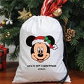 Christmas Disney mickey Head Favor Bag, Disney Christmas Party Bags, Mickey Christmas Bag, Funny Family Christmas Bag, Mickey and Minnie bag