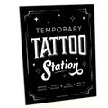 Temporary Tattoo Station Sign - Printed on Sturdy Plastic Material - 10.5 x 13.75 inches - Sign with Stand - 1 Piece