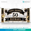 Custom Birthday Banner, Custom Celebration Sign, Milestone Birthday Banner, Personalized Gift, Custom Party Decorations, Gift for Her Him