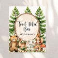 Trail Mix Bar Sign - Editable, Woodland animals Instant Download Forest Trail Mix Bar Baby Shower Sign - Trail Mix template