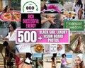 Black Girl Luxury Life 2025 Vision Board Printable Pics - Affirmations & Quotes for Black Woman, Manifest Wealth, Soft Life, Selfcare Photos