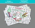 Christmas Coloring Placemats, Santa Placemat Printable, Merry Christmas Placemat for Kids Table, Christmas Holiday Activity Instant Download