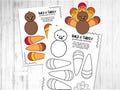 Build a Turkey Thanksgiving Activity, Kids Gratitude Activity, Classroom Thanksgiving Craft, Kids Thanksgiving Activity