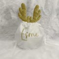 Personalised Christmas Velvet Treat Pouch, Personalised Christmas Bag, Christmas Treat Bag, Christmas Eve Box Filler, Gold