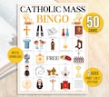 Catholic Mass Bingo, First Communion Bingo, 50 Catholic Mass Bingo Cards, Bible Activity For Kids, Sunday School Bingo, Faith Formation Game