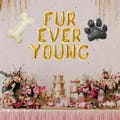 Dog birthday party balloons, paw balloons, fur ever young balloon banner, cute dog birthday ideas, custom dog balloon banner