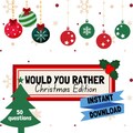Printable Christmas Would You Rather Game | Holiday Party Fun | Family-Friendly Christmas Activity | Instant Download
