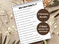 Who’s Most Likely To Game Printable, Printable Team Building Game, Office Games & Team Building Activities, Instant PDF Download