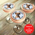 Custom wedding pet portrait photo drink toppers, Cocktail toppers edible party decor, wafer paper photo toppers for wedding guests