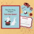 Adopt A Rabbit Magic Show Party Sign, Adoption Certificate and Bunny Toy Gift Tag. Magician Birthday Activity Kit.