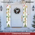Christmas Door Banners, Set of 2, Vinyl Outside Door Banners, Merry Christmas Banner, Porch Door Sign, Banner for Front Door Porch, winter