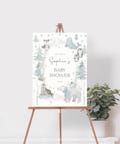 Arctic Animals Baby Shower Welcome Sign Template, Welcome Baby, Winter Baby Shower, Download, Gender Neutral, Baby Shower Decor, Boho Baby