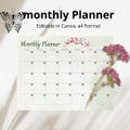 Monthly Planner | Monthly Calendar | PRINTABLE Journal Page | Planner Page | Month At A Glance | Monthly Journal Page | Monthly To Do List