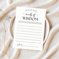 Words Of Wisdom Baby Shower Activity Card, Encouraging Words For Parents - To - Be, Baby Shower Advice Card, Editable Canva Template