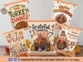 Editable chip bag template Thanksgiving favors Thanksgiving chip bag template kids party favor candy treat bag Thanksgiving turkey set 5 CP8