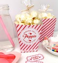 Poppin Valentine's Day Popcorn Box Template, Wishing You A Poppin Valentine's Day Printable Popcorn Box Favors, Classroom Valentine's Treat