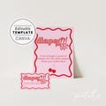 Cherry on Top Diaper Raffle Sign Printable, Diaper Raffle Tickets, Instant Download Wavy border, Modern Design Couples Baby-Q, COT005