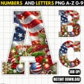 Christmas Alphabet - Christmas Font png - Christmas Letters - Printable Christmas Letters -Cricut Cut Files png Font - USA Christmas Clipart