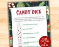 Christmas Candy Dice Game Printable, Fun Activity for Family Kids Adults, Office Party Games, Pub Games, Holiday Eve Activities PDF Download