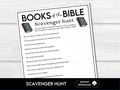 Books of the Bible Scavenger Hunt Game, Printable Church Group Activity, Sunday School Game, Church Camp, Use Your Bible Game