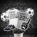 Soccer Centerpieces in Gray Printable Football Centerpieces in Gray Instant Download Soccer Table Decorations Gray Soccer Banquet Decor