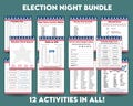 Election Night Printable Game Bundle for 2024 Presidential Race Watch Party, Games and Activities for Family, Friends, or School Classroom